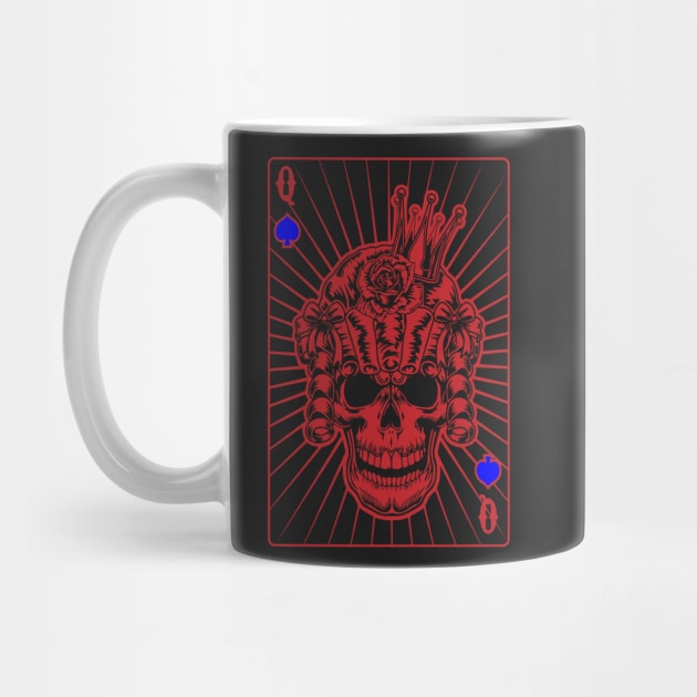 Queen of Spades Red Skull by Ravensdesign